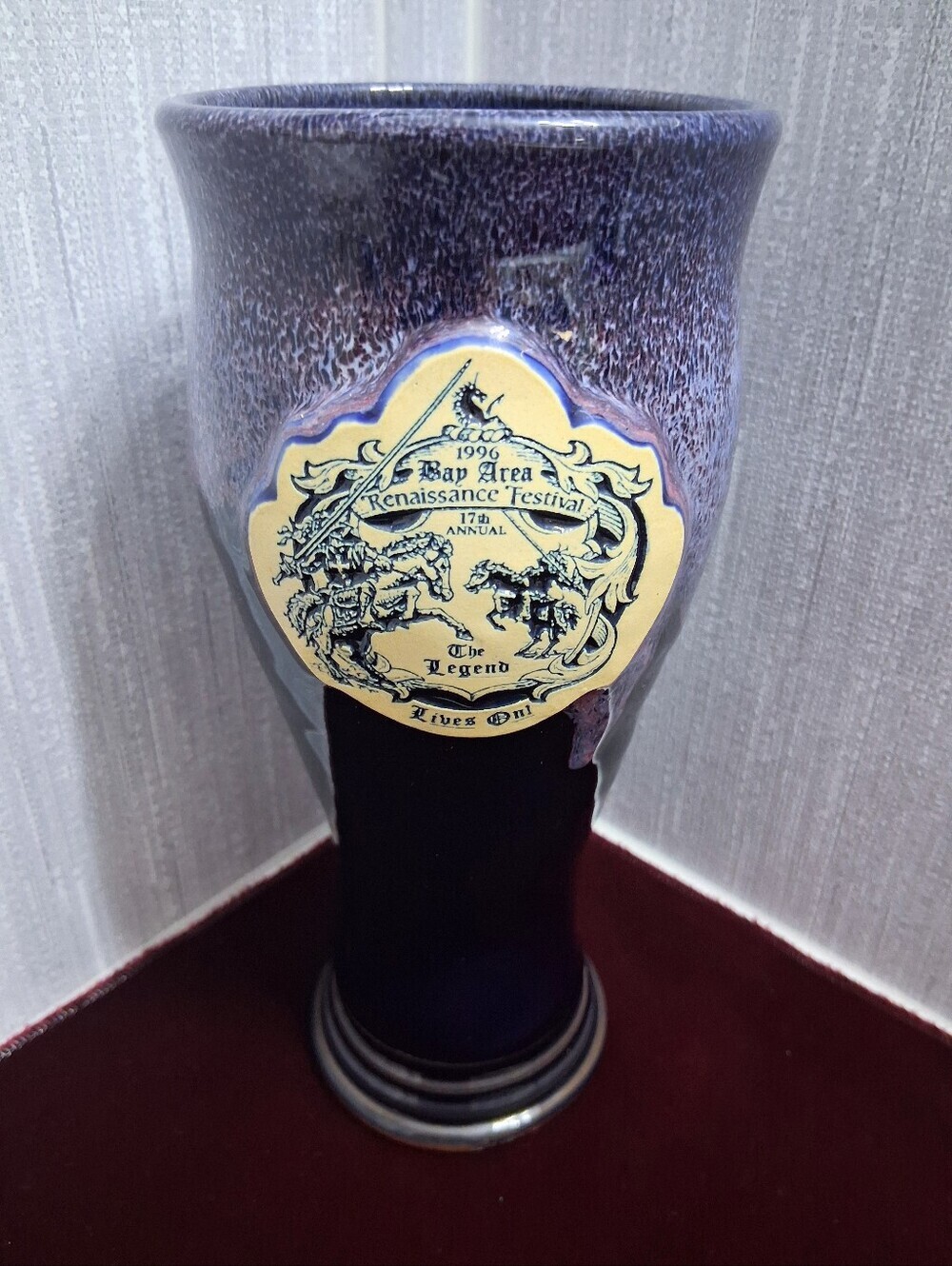 Vintage 1996 Bay Area Renaissance Festival Pint Goblet 17th Annual